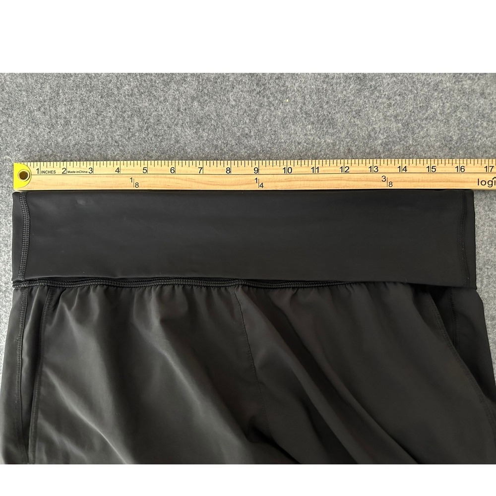 Lululemon Om Pant Black Size 10 Ultra Light Foldover Waist Crop Yoga Joggers - Picture 4 of 7